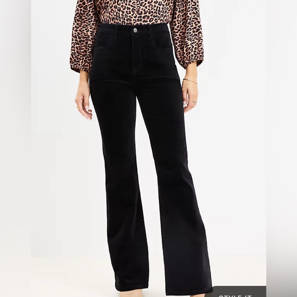 Loft Black Corduroy Modern Boot Pants, size 6
